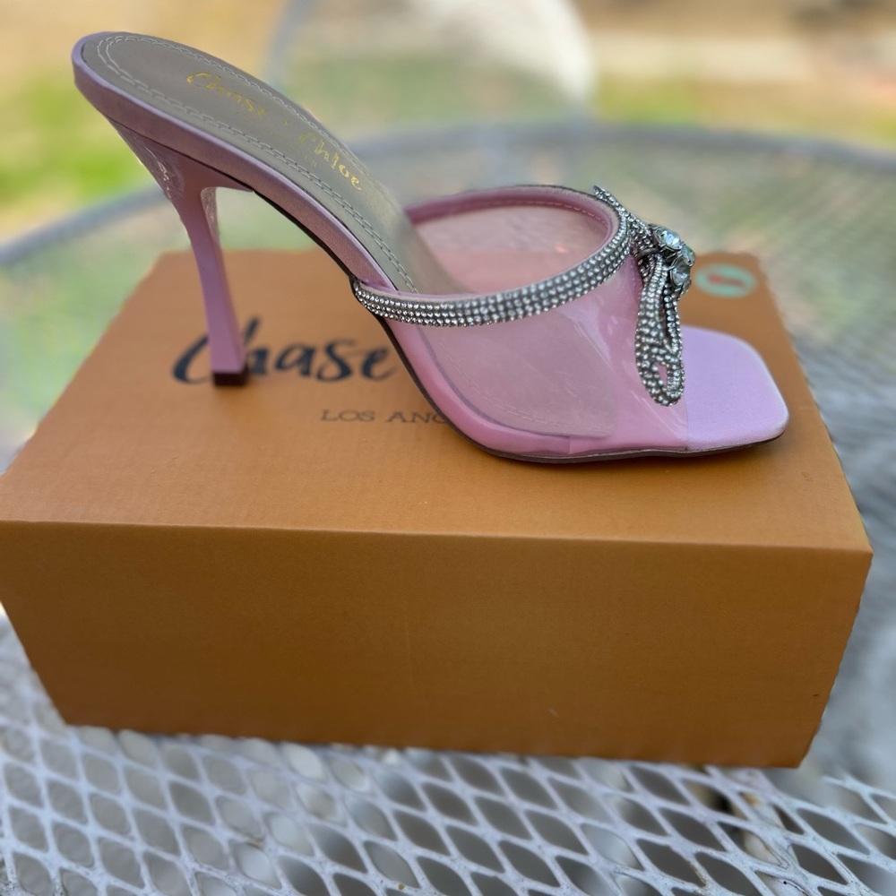 Chase + Chloe Lavender Heeled Mules